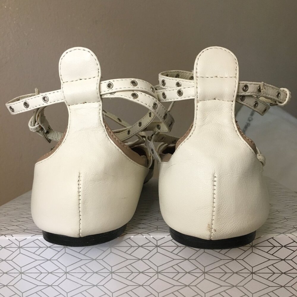VALENTINO Leather "Love Latch" Cage Ankle Strap Ballet Flats - ITALIAN SIZE 38 - Picture 8 of 13